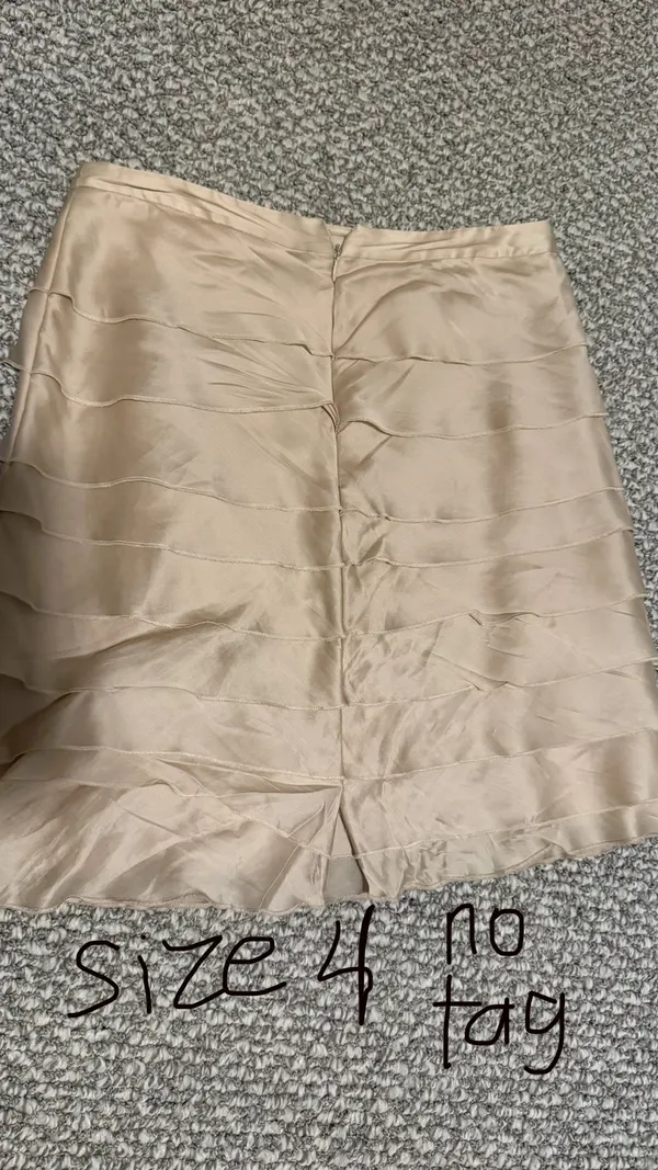 Tiered Satin Mini Skirt in Beige/gold Calvin Klein 4 - Image 4