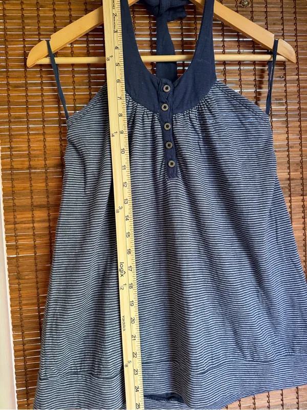Vintage Hard Tail Forever Striped Halter Babydoll Tank Top Y2K Medium - Image 3