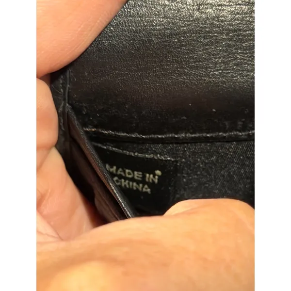 Vintage Coach Signature C Jacquard Trifold Wallet Black Leather Long Checkbook - Image 9