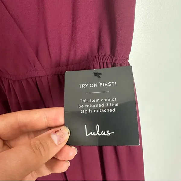 Lulu’s Lost in the Moment Maxi Gown Burgundy Bridesmaid Dress Size Small NWT - Image 13