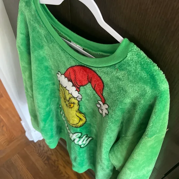 Grinch‎ naughty plush sweatshirt xxl - Image 2