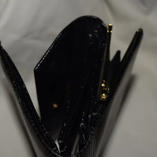 Aigner Wallet, Black, Lizard Embossed Leather - Image 4