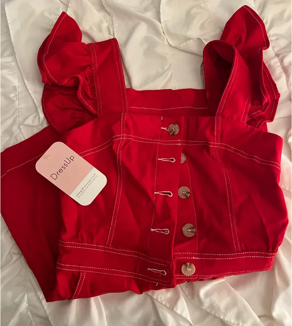 Dress Up Red Romper - Image 3
