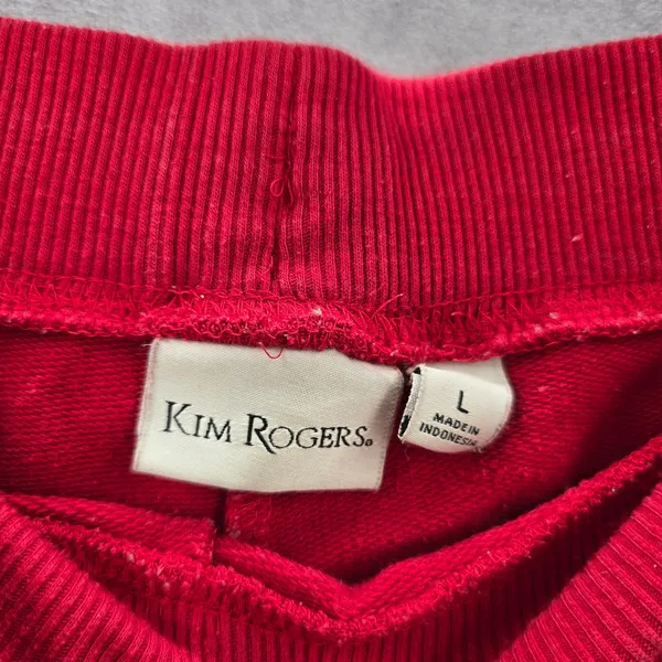Kim Rogers Red Cropped Wide Capri Bottoms Pants Large‎ - Image 4