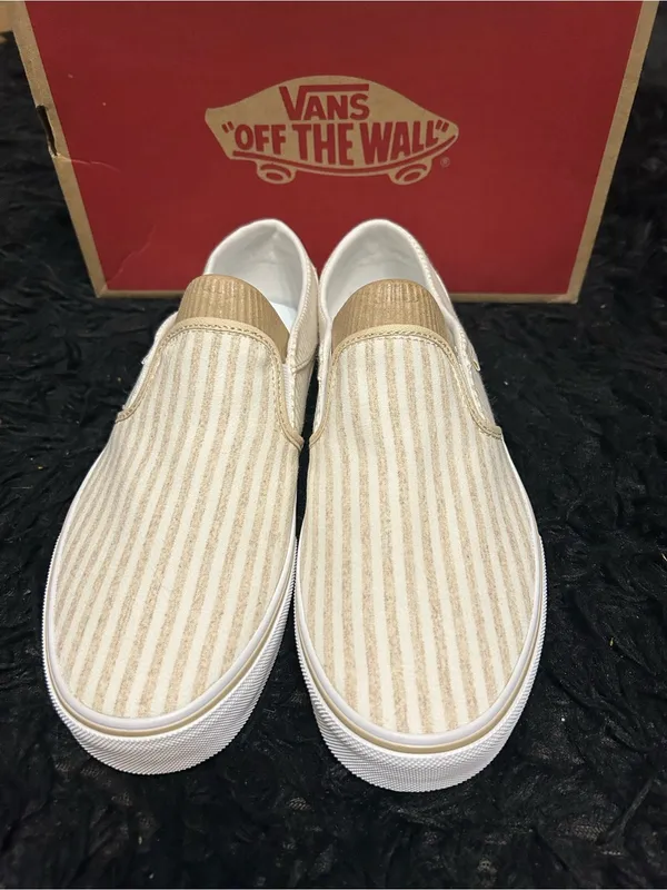 VANS off the wall striped slip on shoes sneakers women’s 7 new - Image 2