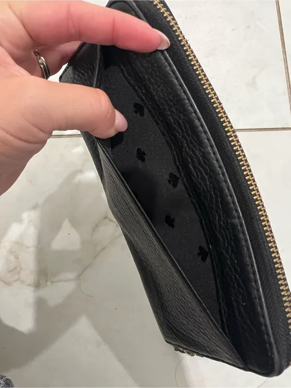 Kate Spade Black Pebbled Leather Zip Wallet - Image 5