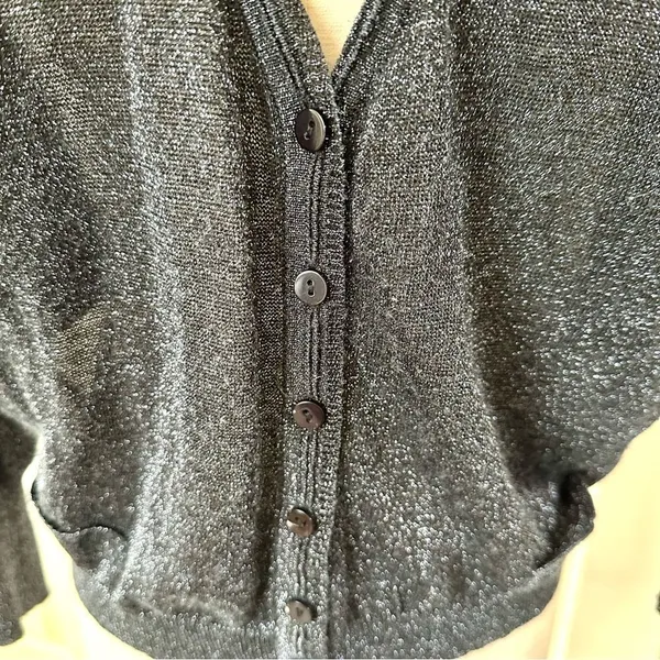 Free People black glitter button cardigan - Image 10