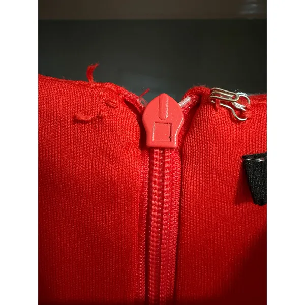 Forever 21 Red Cutout Cowl Neck Long Sleeve Bodycon‎ Midi Dress Womens XL - Image 6