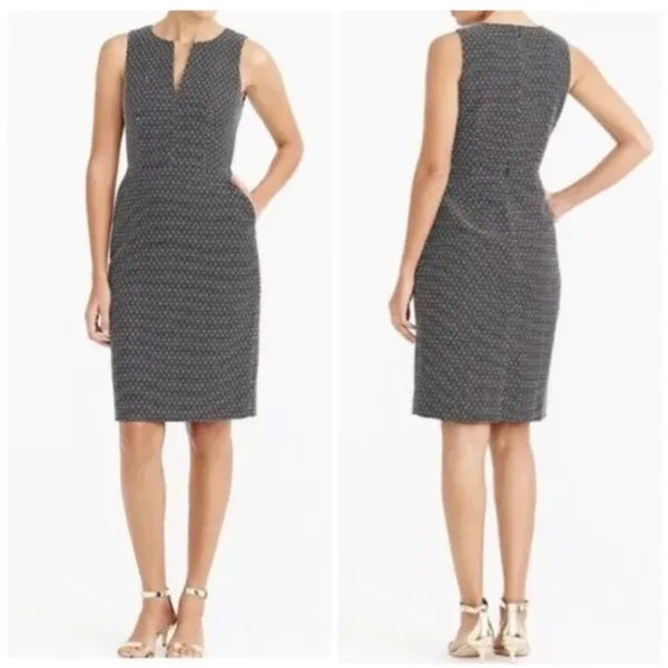 J. Crew Black and White Sleeveless Dress Size 0 Knee-Length - Image 11
