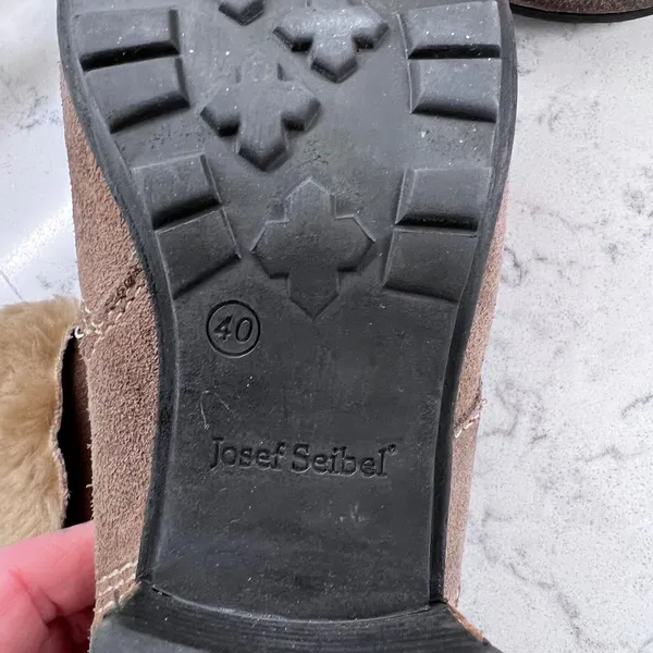 Josef Seibel Womens Brown Suede Faux Fur Ankle Boots Size 40 Buckle Strap Zip Up - Image 8