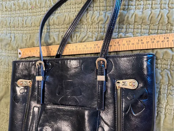 Montana West M West Black Embossed Floral Western Tote Shoulder Bag Purse - Image 11