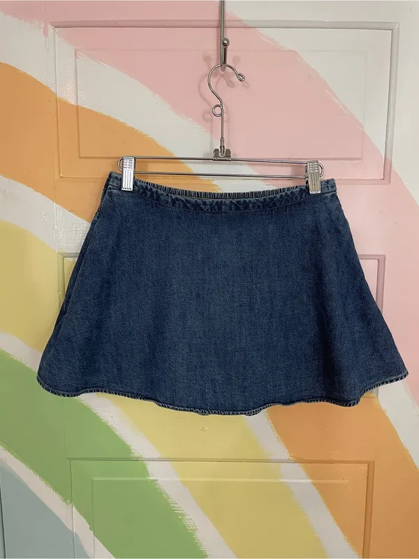 FREE PEOPLE Paradise Found Denim Skort in Mid Indigo Sz S 💛🎀 - Image 3