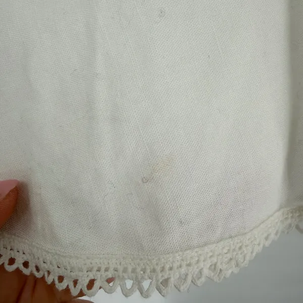 Tizzie Crochet Lace Blouse Women‎ Small White Bell Sleeve Boho Cottagecore Top - Image 8