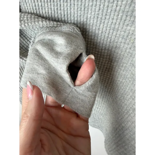 OFFLINE by Aerie Waffle Henley Shirt Women XS Gray Long Sleeve Athleisure - Image 7