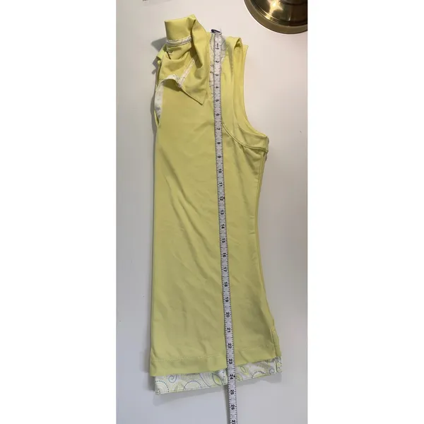 Maggie Lane Sleeveless Golf Polo‎ Top Yellow Paisley Preppy Country Club SP - Image 4