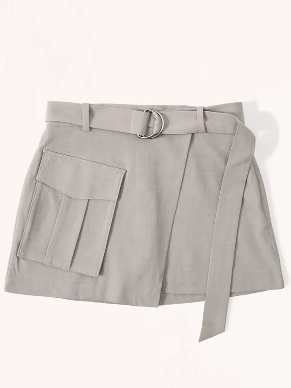 Abercrombie & Fitch Wrap Front Utility Skort in Taupe Size Small - Image 3