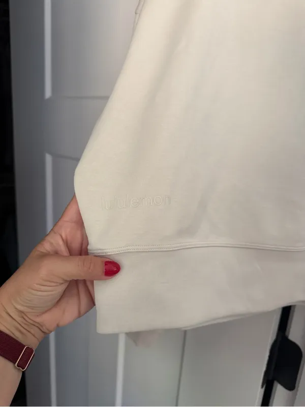Lululemon Softstreme Perfectly Oversized Cropped Crew Bone - Image 5