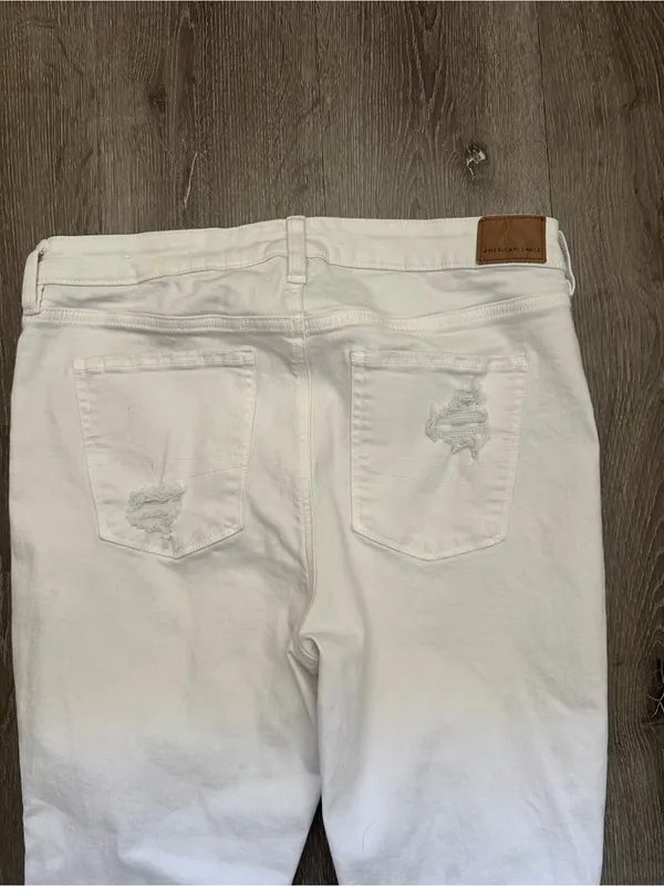 American Eagle Outfitters White Ripped Skinny Jeans - Image 5