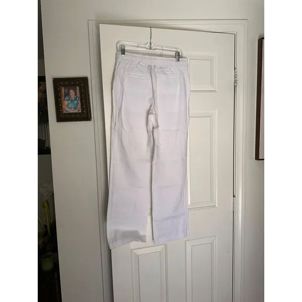 Chelsea & Theodore Womens Linen Pants Color Cloud White Size Small New Sku 1028 - Image 11