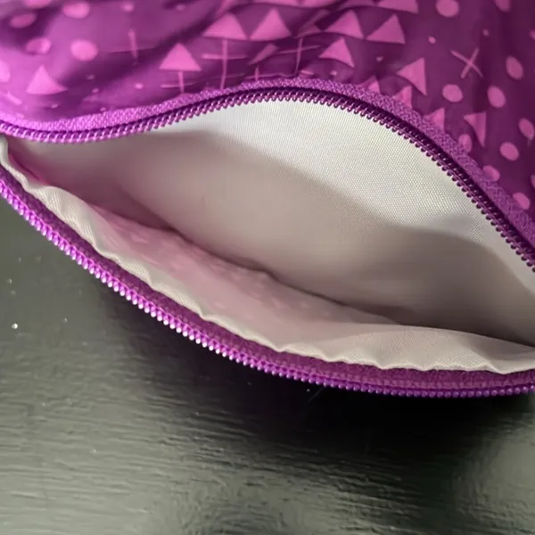 Eddie Bauer Purple Geometric Crossbody‎ Bag Triple Zip Travel Purse Nylon - Image 8