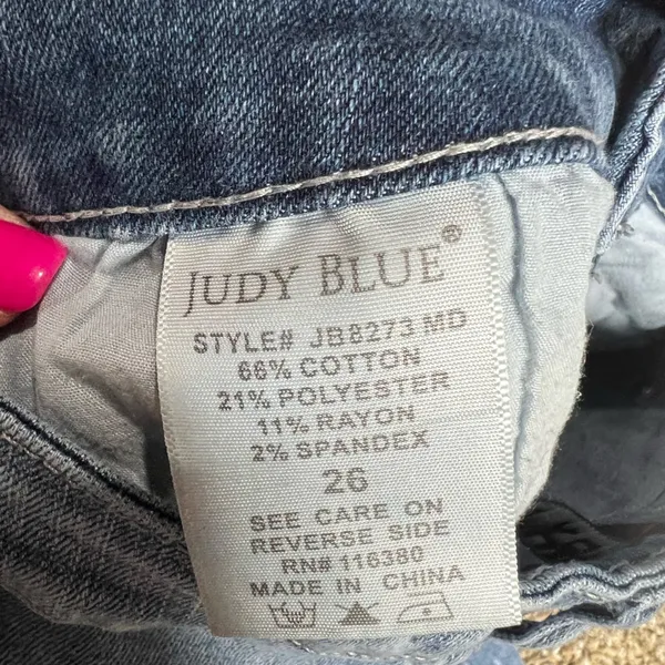 JUDY BLUE Jeans Shredding Up My Life Relaxed Fit Distressed Style JB8273MD 26 - Image 9