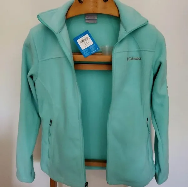 Columbia Fleece Jacket Small Cool Intervention Full Zip Light Teal - Image 9