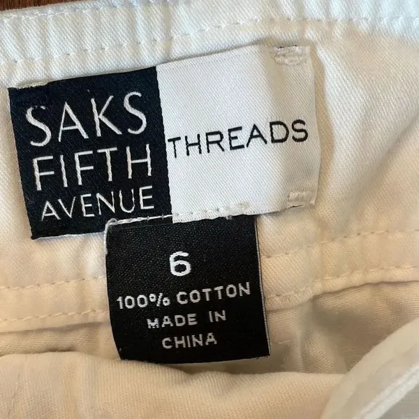 Saks 5th Avenue Threads white cotton cargo pants size 6 - Image 6
