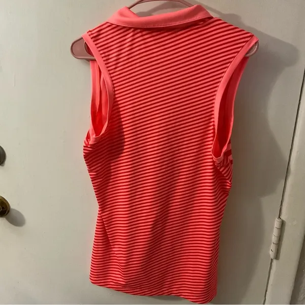 Nike Precision Print Sleeveless Golf Polo Shirt Lava Glow/Max Orange M Dopamine - Image 4