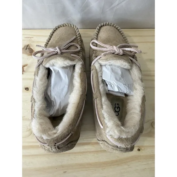 UGG Australia Women's Brown Suede Sheepskin Lined Moccasin Slippers Size 5 - Image 6