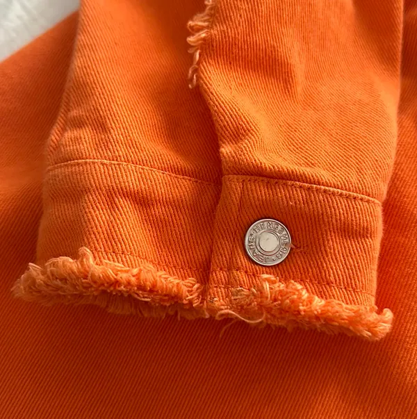 Denim Style Jacket Orange Size M - Image 7