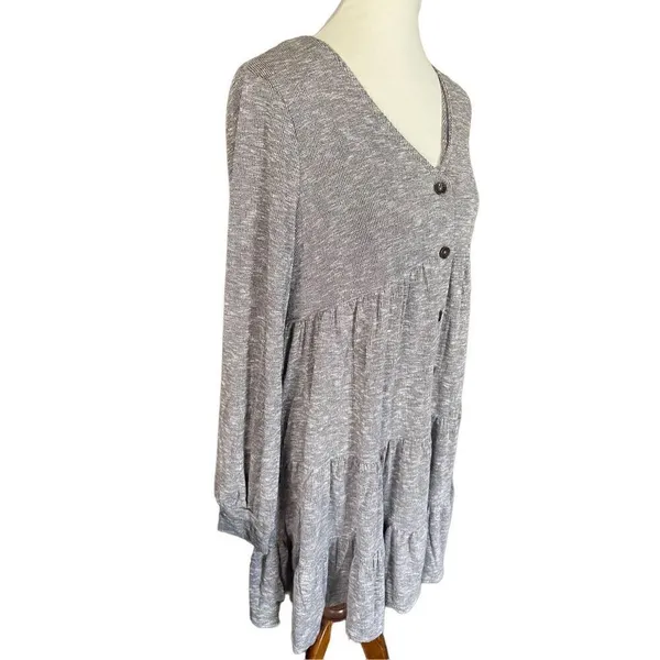 Ces Femme Baby Doll Button Down Swing Dress Mocha Gray Size Small -NWT - Image 7