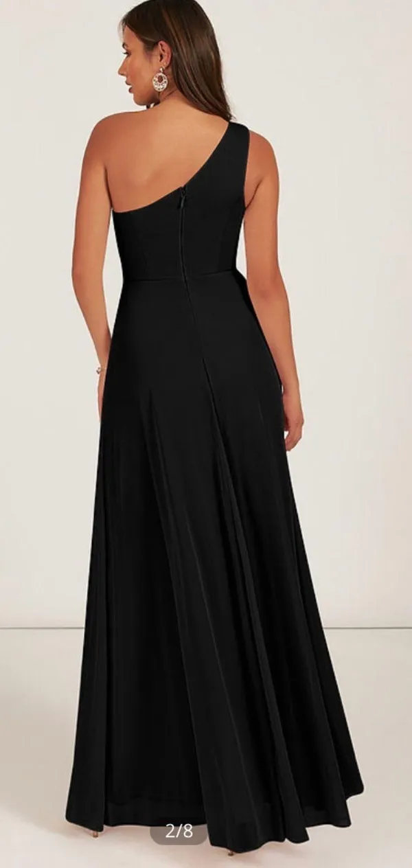 Azazie Brooke Dress Black - Image 2