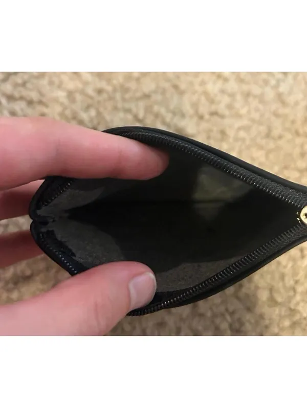 C044 Genuine leather woman black coin purse - Image 2