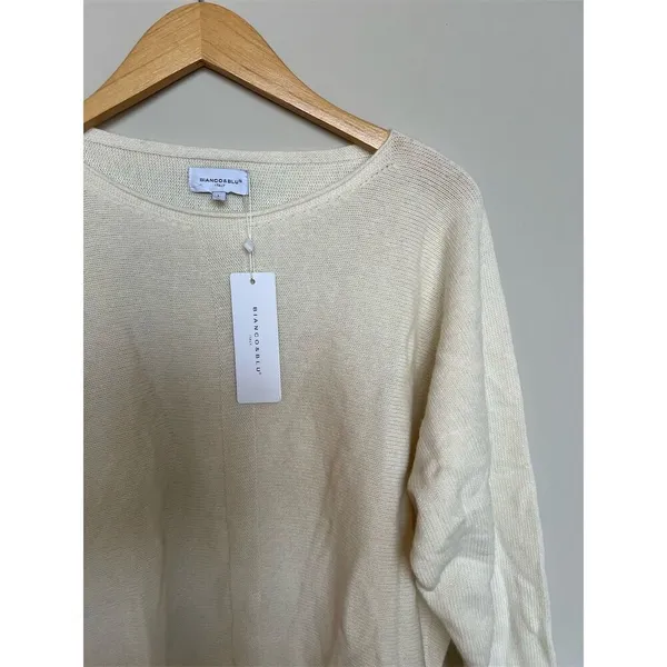 NWT Bianco & Blu Italy Merino Wool & Cashmere Blend Sweater Size L - Image 2