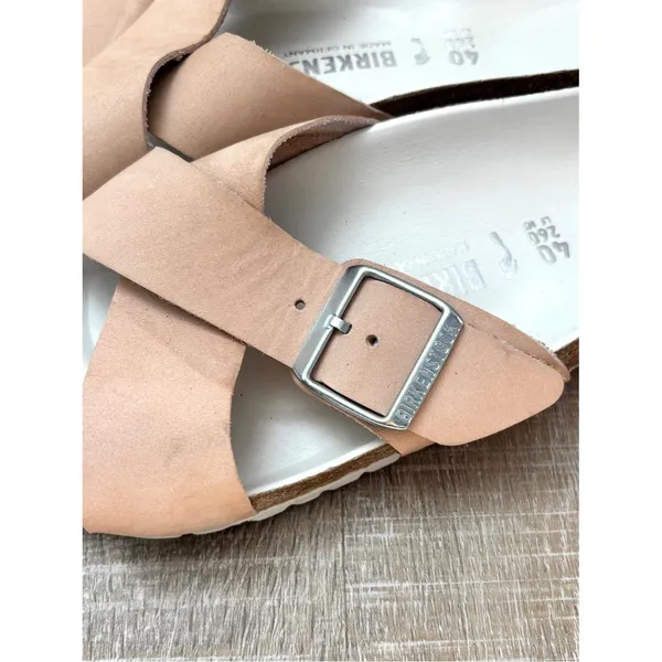 Birkenstock Siena Big Buckle Leather Nubuck Slides Sandals Light Pink Womens 40 - Image 8