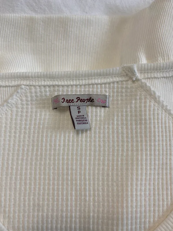Free People NWT White Santa Clara Thermal Top - Image 7