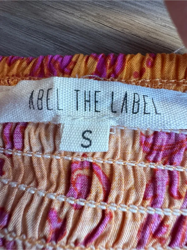 Abel the Label Floral Orange Hot Pink Dress - Image 3