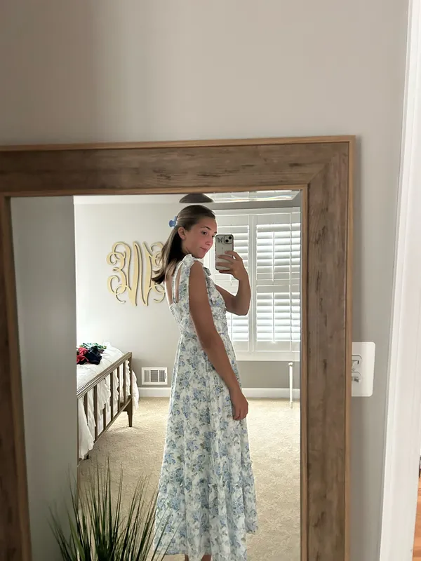 Blue Floral Maxi Dress - Image 2