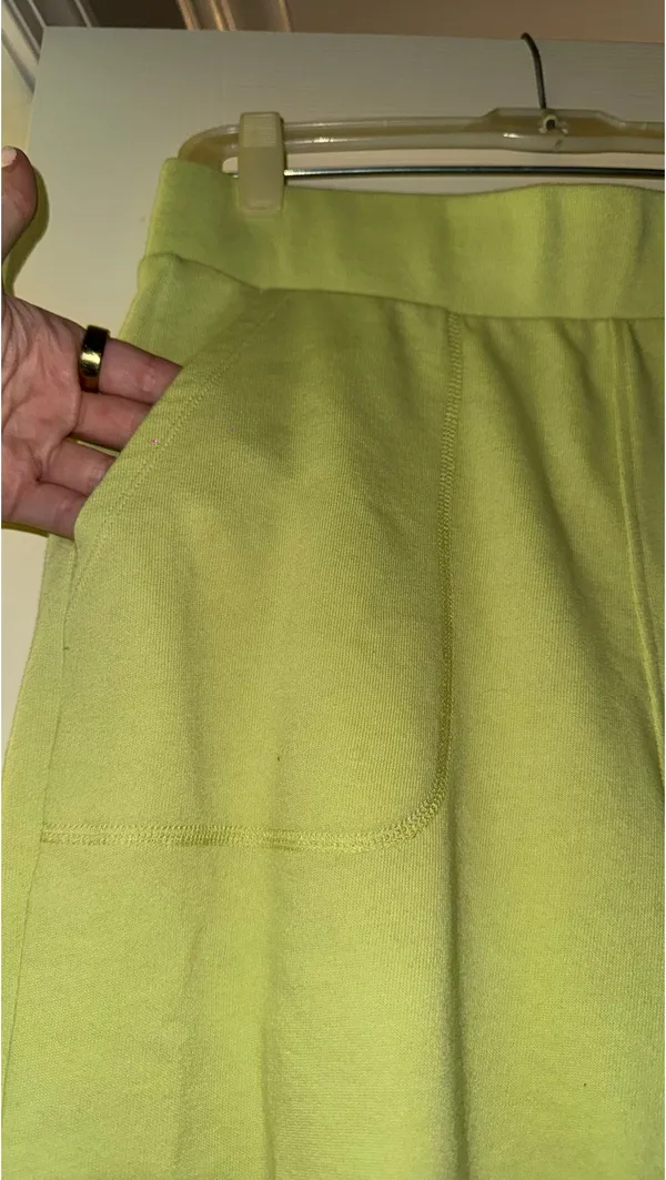 Who What Wear Women's L Wide Leg Sweatpants Pull On Elastic Waist Lime Green XS - Image 2