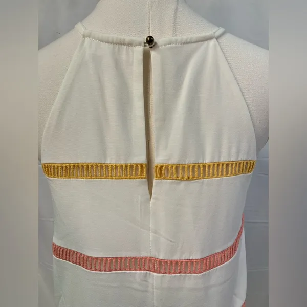 Entro Striped Sleeveless Shift Dress High Neck Colorful Preppy Spring Womens S‎ - Image 6
