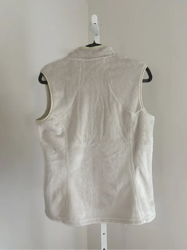 The North Face Women’s Vest Cream Fleece Full Zip Sz L Cozy Layering Outerwear - Image 2