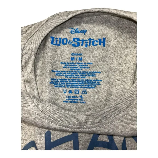 Disney Gray Short Sleeve Tee with Stitch Design size Medium New blue and gray - Image 5