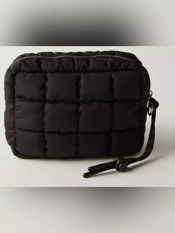 FP Movement Free People Quilted Mini Case Black Wristlet Travel Pouch - Image 2