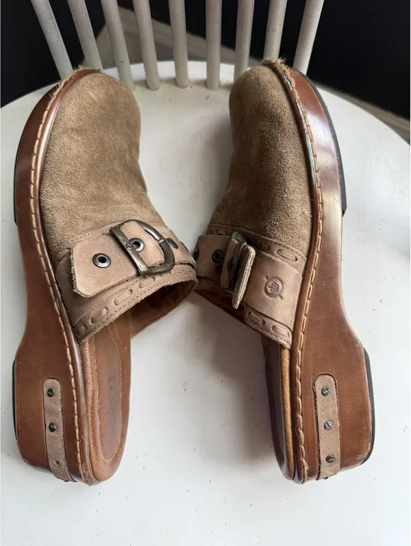 Børn Suede Buckle Mule Clogs Size 10/42 Brown - Image 7