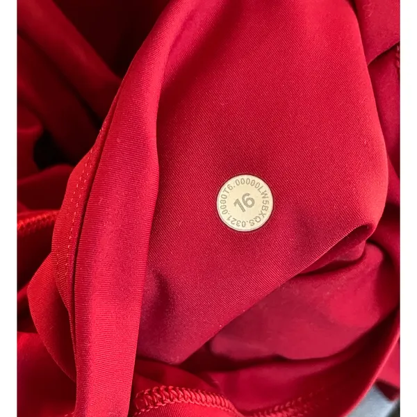 Lululemon Fast and Free 7/8 Leggings Pants Pockets Running Dark Red Womens 16 - Image 15