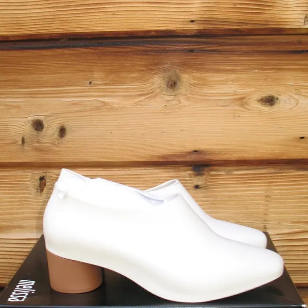 Melissa Womens 6 White Brown Mid Pump Shoes - Image 7