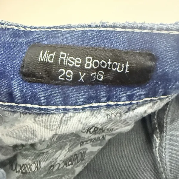 Rock & Roll Cowgirl Jeans Womens 29 Denim Blue Crop Midrise Summer Feathers - Image 4