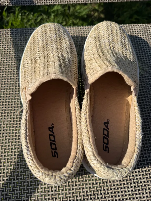 Soda Woven Slip-On Sneakers in Natural Tan - Image 4