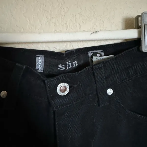 Vintage Silver Tab Levi's Jeans‎ Slim Straight Leg Black High Rise USA Sz 26 - Image 6