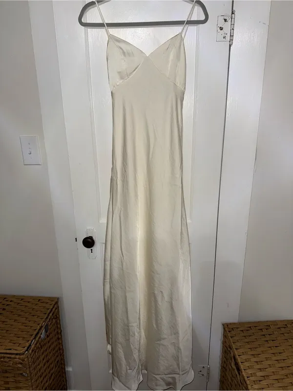 Lulus Ivory Slip Maxi Dress with Spaghetti Straps - Image 3